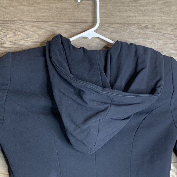 Giorgio Armani Borgo 21 Black Jacket Sz 46 w/Hood 6 Snap Closure 8 Panel - Picture 9 of 13